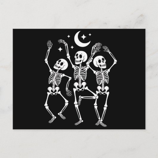 Dancing Skeleton Happy Halloween Herfst Skull Briefkaart (Voorkant)