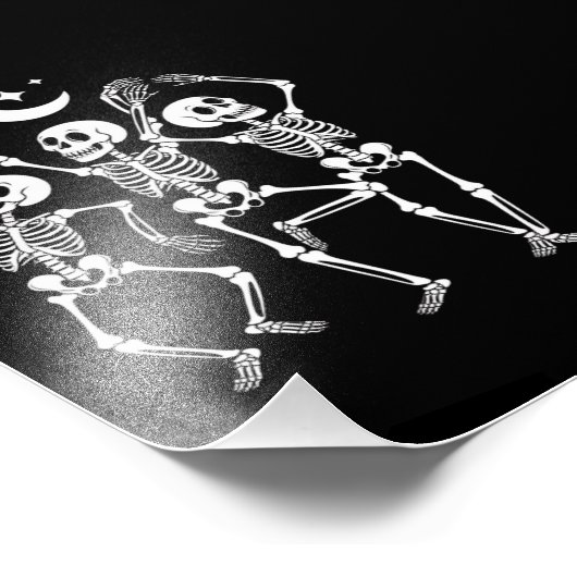 Dancing Skeleton Happy Halloween Herfst Skull Foto Afdruk (Hoek)