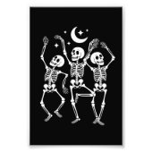 Dancing Skeleton Happy Halloween Herfst Skull Foto Afdruk (Voorkant)