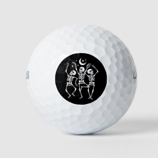 Dancing Skeleton Happy Halloween Herfst Skull Golfballen (Voorkant)