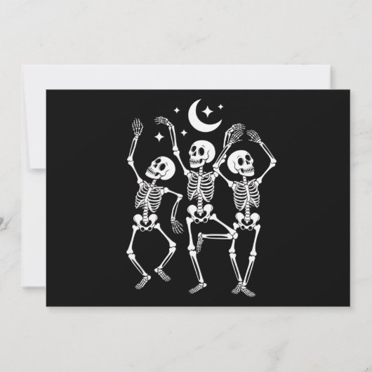 Dancing Skeleton Happy Halloween Herfst Skull Kaart (Voorkant)