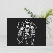 Dancing Skeleton Happy Halloween Herfst Skull Kaart (Staand voorkant)