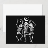 Dancing Skeleton Happy Halloween Herfst Skull Kaart (Voorkant / Achterkant)