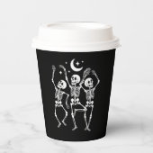Dancing Skeleton Happy Halloween Herfst Skull Papieren Bekers (Voorkant)