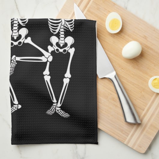 Dancing Skeleton Happy Halloween Herfst Skull Theedoek (Quarter Fold)