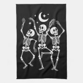 Dancing Skeleton Happy Halloween Herfst Skull Theedoek (Verticaal)