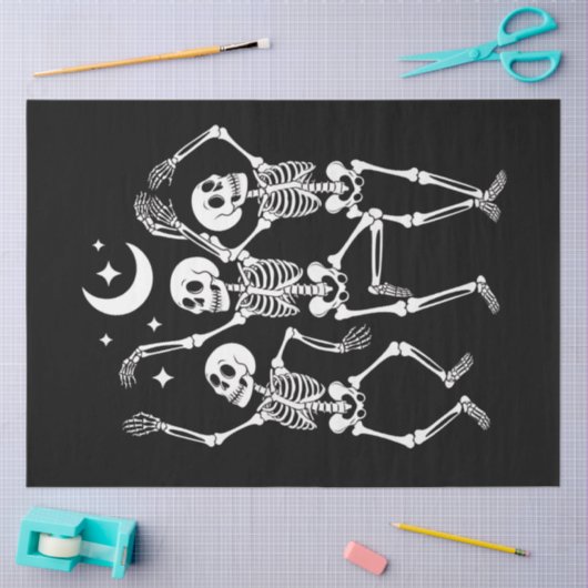 Dancing Skeleton Happy Halloween Herfst Skull Tissuepapier (Craft)