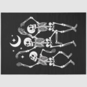 Dancing Skeleton Happy Halloween Herfst Skull Tissuepapier (Voorkant)
