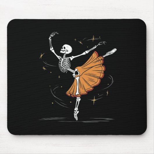 Dancing Skeleton Llerina Let Dance Halloween Muismat (Voorkant)
