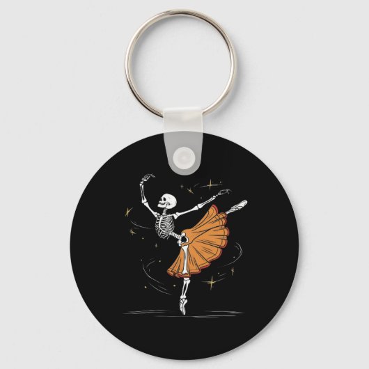 Dancing Skeleton Llerina Let Dance Halloween Sleutelhanger (Voorkant)
