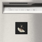Dancing Skeleton Llerina Llet Dance Halloween Vrou Magneet (Insitu (Vaatwasser))