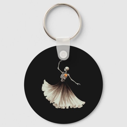 Dancing Skeleton Llerina Llet Dance Halloween Vrou Sleutelhanger (Voorkant)