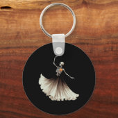 Dancing Skeleton Llerina Llet Dance Halloween Vrou Sleutelhanger (Voorkant)