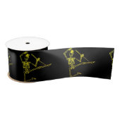 DANCING SKELETON MET TOP HAT RIBBON CUSTOM SATIJNEN LINT (Spoel)