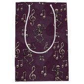 Dancing Skeleton Muzieknoten Halloween Medium Cadeauzakje (Voorkant)