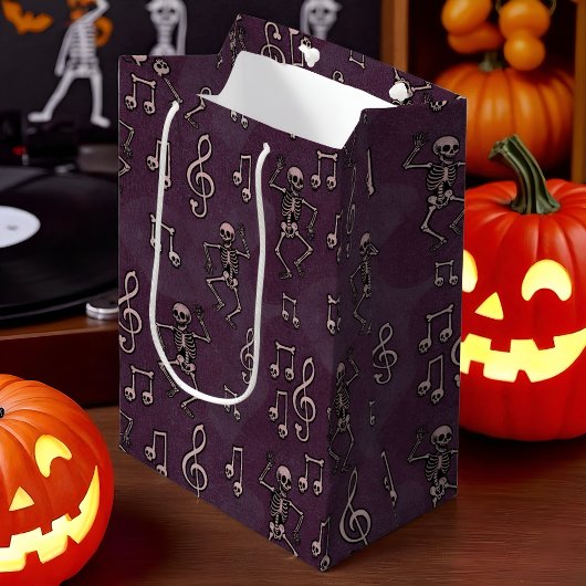 Dancing Skeleton Muzieknoten Halloween Medium Cadeauzakje