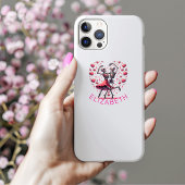 Dancing Skeleton & Pink Heart Valentijns op maat Case-Mate iPhone Case