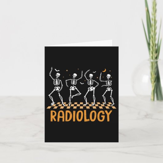 Dancing Skeleton Radiology Technician Xray Tech HA Kaart (Voorkant)