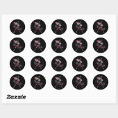 Dancing Skeleton Rainbow Ballerina Halloween Ronde Sticker (Vel)