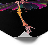 Dancing Skeleton Rainbow Llerina Halloween Poster (Hoek)