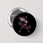 Dancing Skeleton Rainbow Llerina Halloween Ronde Button 5,7 Cm (Voorkant /achterkant)