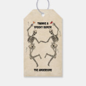  Dancing Skeleton Spooky Gothic Halloween Cadeaulabel (Achterkant)