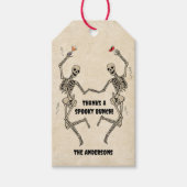  Dancing Skeleton Spooky Gothic Halloween Cadeaulabel (Voorkant)