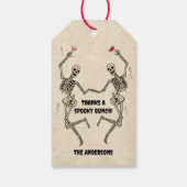  Dancing Skeleton Spooky Gothic Halloween Cadeaulabel (Achterkant)