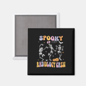 Dancing Skeleton Spooky Radiology Crew X-ray Tech Magneet (Voorkant / Achterkant)
