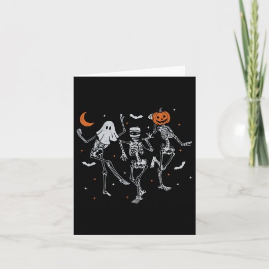Dancing Skeleton Spooky Seizoen Kaart (Voorkant)
