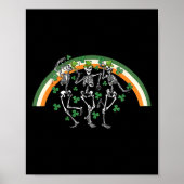 Dancing Skeleton St Paddy's Day Ierse bier drinken Poster (Voorkant)