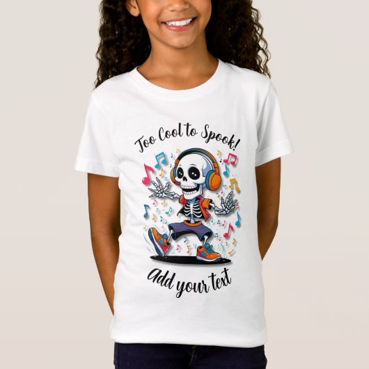 Dancing Skeleton Style – Girls Halloween Shirt (Voorkant)