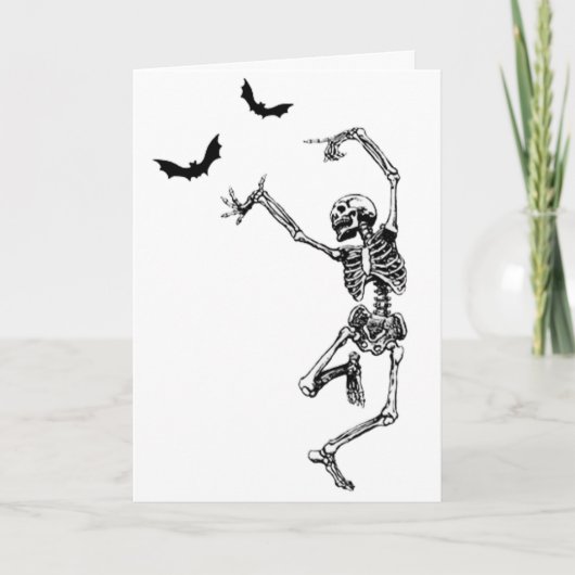 Dancing Skeleton Verjaardag Kaart (Voorkant)