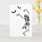 Dancing Skeleton Verjaardag Kaart (Gele Bloem)