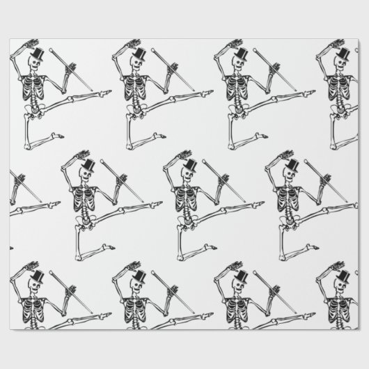 DANCING SKELETON Wrapping Paper Cadeaupapier (Vlak)