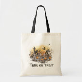 Dancing Skeletons Cemetery Witch Trick or treat Tote Bag (Voorkant)