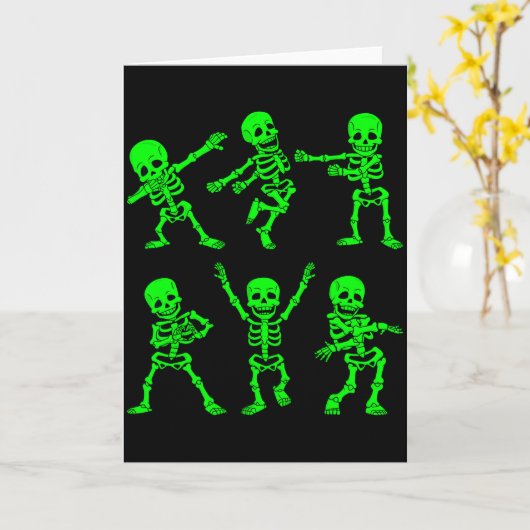 Dancing Skeletons Dance Challenge Girl Boys Kids H Kaart (Gele Bloem)