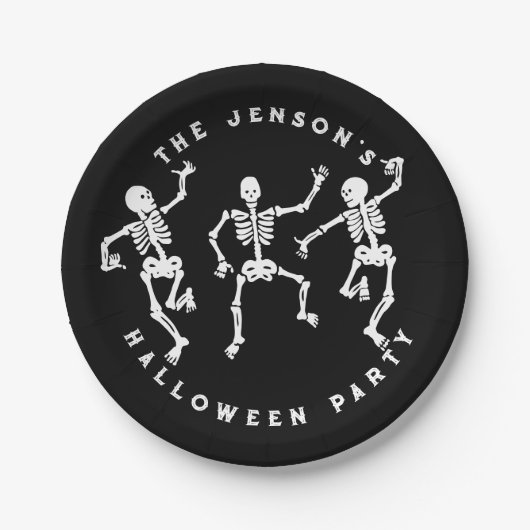 Dancing Skeletons Halloween ontwerp Papieren Bordje (Voorkant)
