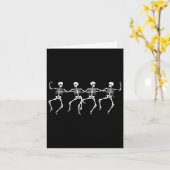 Dancing Skeletons Halloween Party Skeleton Funny Kaart (Gele Bloem)
