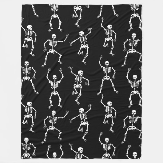 Dancing Skeletons Halloween Plush Fleece Deken (Voorkant)