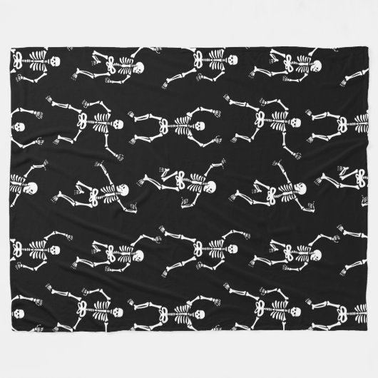 Dancing Skeletons Halloween Plush Fleece Deken (Voorkant (Horizontaal))