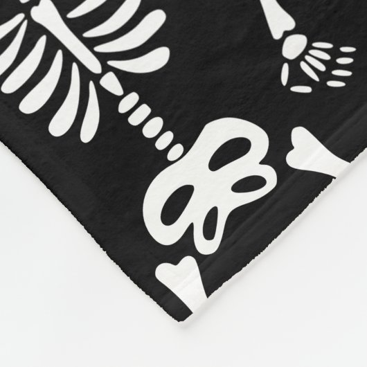 Dancing Skeletons Halloween Plush Fleece Deken (Hoek)