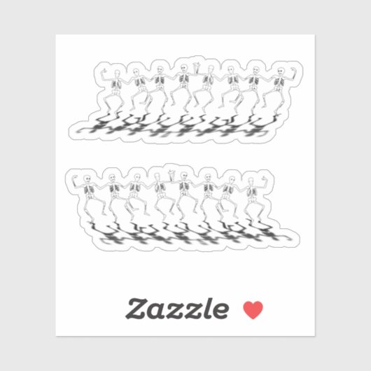 Dancing Skeletons Halloween Sticker (Vel)
