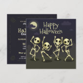 Dancing Skeletons Kostuumfeest | Uitnodiging (Voorkant / Achterkant)