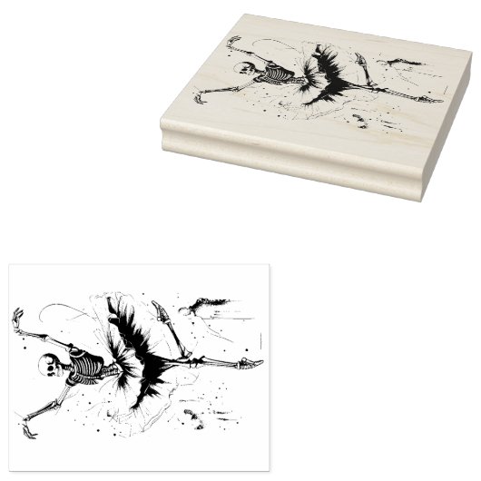 Dancing Skeletons Rubber Stamp Rubberstempel (Gestempeld)