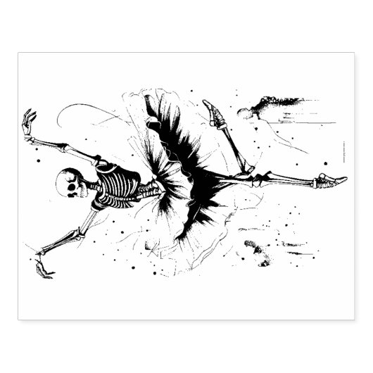 Dancing Skeletons Rubber Stamp Rubberstempel (Afrduk)