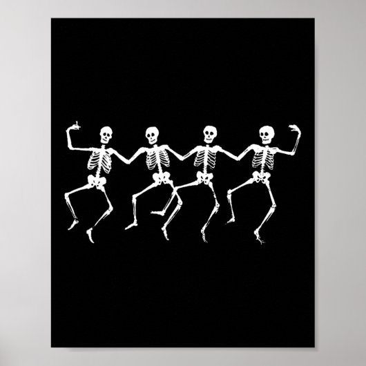 Dancing Skeletons - Spooky Funny Halloween Party G Poster (Voorkant)