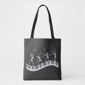 Dancing Skeletons Toetsenbord Muziek Leraar T-shir Tote Bag (Voorkant)
