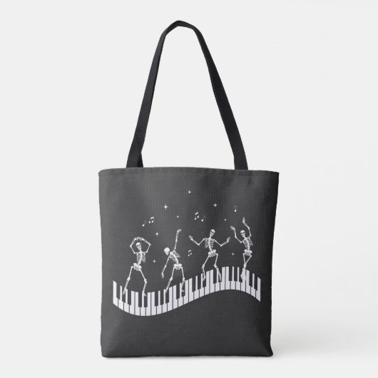 Dancing Skeletons Toetsenbord Muziek Leraar T-shir Tote Bag (Achterkant)