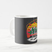 Dancing Skeletons With Santa Hats Christmas Lights Koffiemok (Voorkant links)